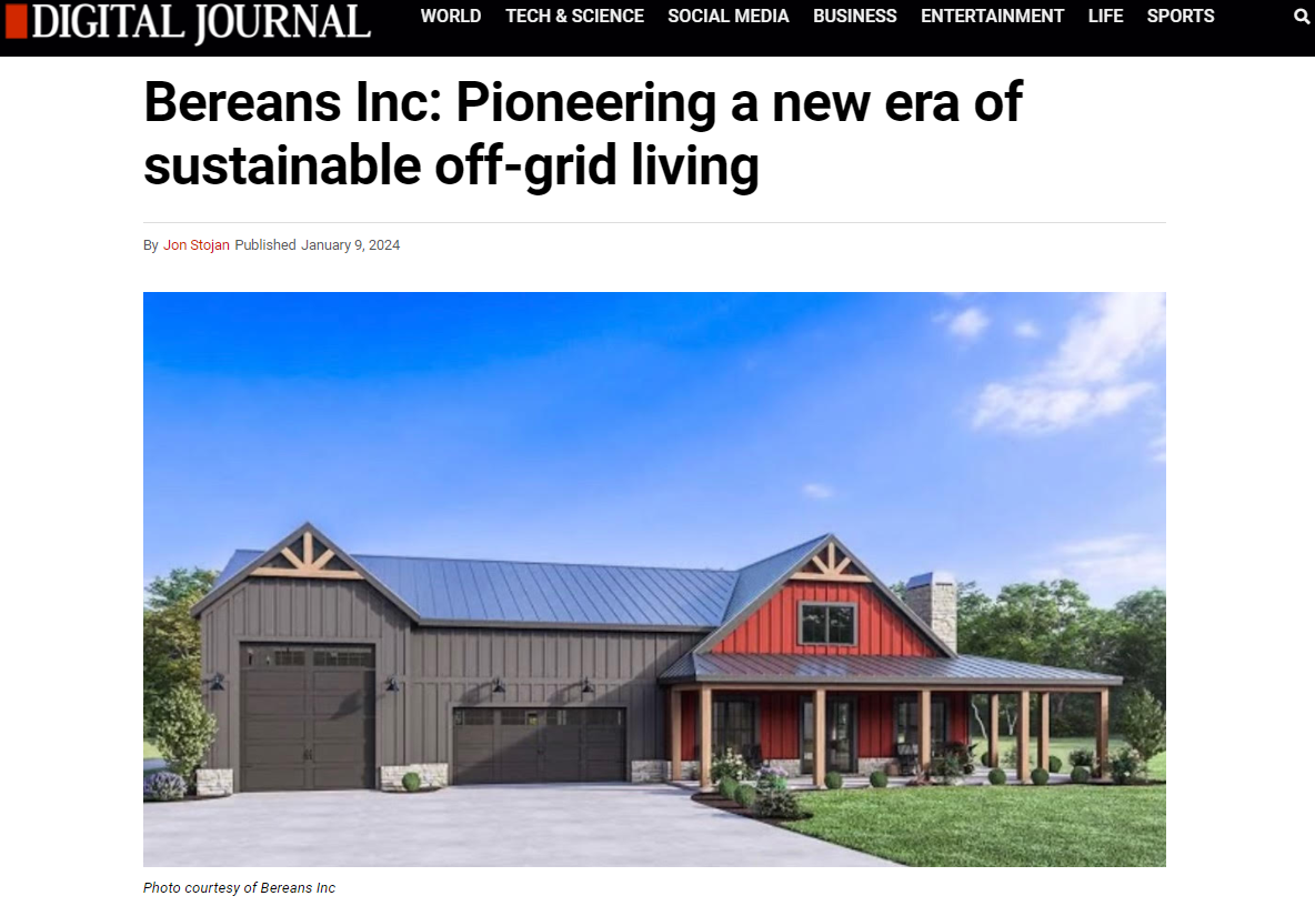 Bereans Inc: Pioneering a new era of sustainable off-grid living